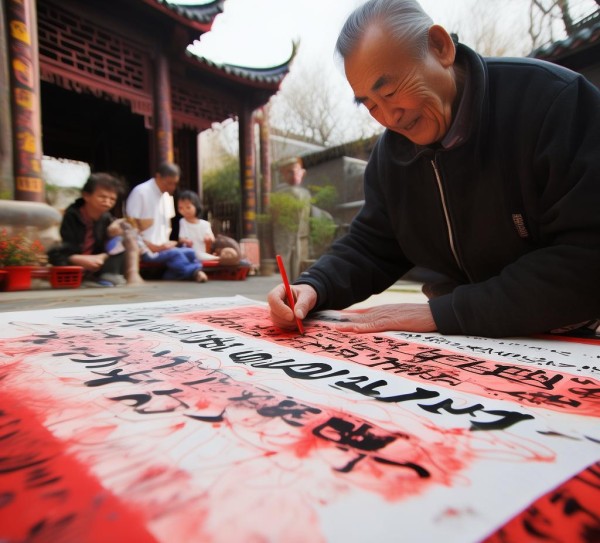墨香盈门，春联书法，传承与创新的文化生活方式,墨香盈门，春联书法，传承与创新的文化生活方式,书法艺术,书法,生活,第1张
