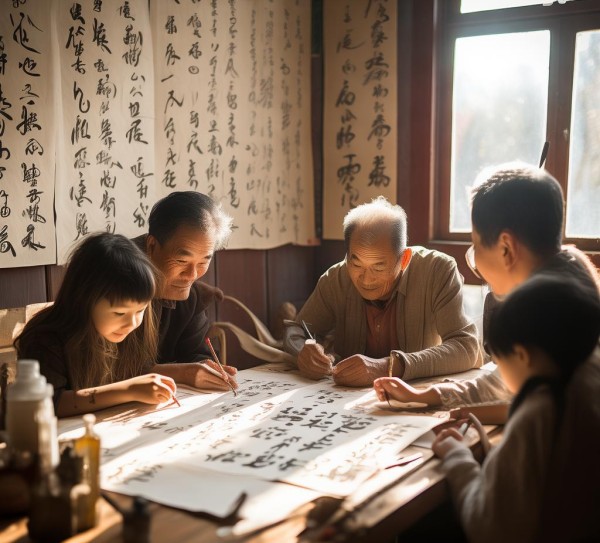 墨香家庭时光，书法作品里的温馨记忆,墨香家庭时光，书法作品里的温馨记忆,书法,生活,第1张